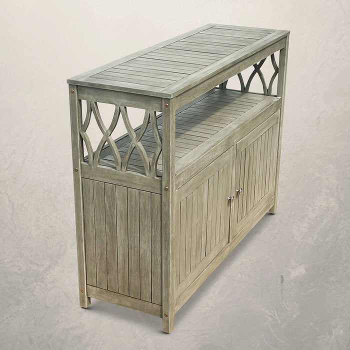 Longs Peak Eucalyptus Outdoor Sideboard Weathered Gray -DTYStore