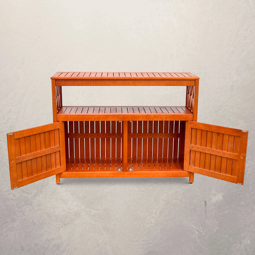 Longs Peak Eucalyptus Outdoor Sideboard Natural Oil -DTYStore