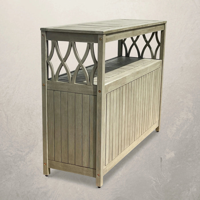 Longs Peak Eucalyptus Outdoor Sideboard Weathered Gray -DTYStore