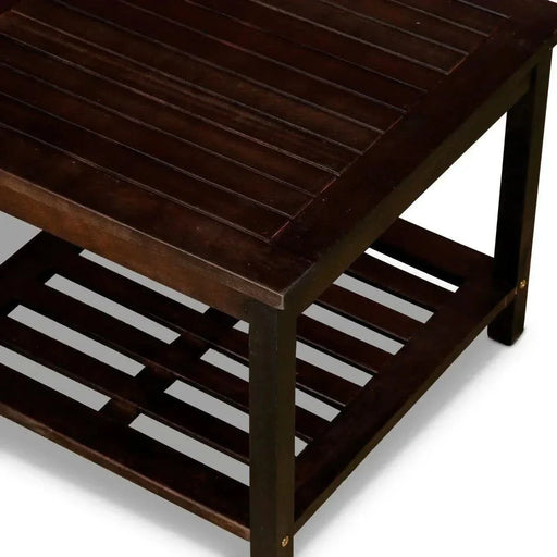 Longs Peak Eucalyptus Outdoor Two Shelf Side Table -DTYStore