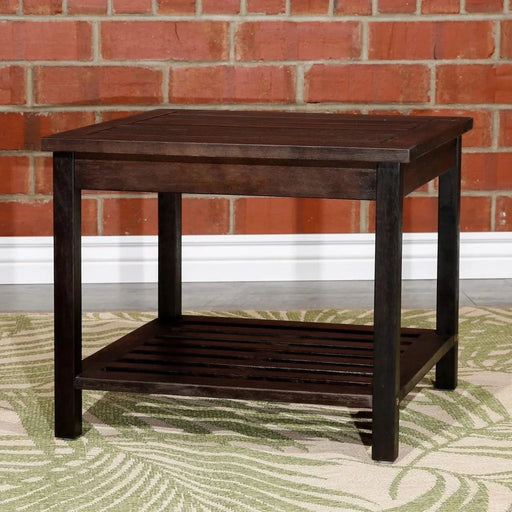 Longs Peak Eucalyptus Outdoor Two Shelf Side Table -DTYStore