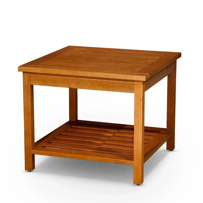 Longs Peak Eucalyptus Outdoor Two Shelf Side Table -DTYStore