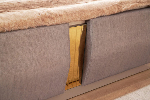 Lorenzo Queen 4 Pc Bedroom Set made with wood and gold accents in Gray(NJ warehouse Inventory) Default -DTYStore