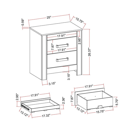 Lorenzo Silver 5-Piece Full Bedroom Set with Glittered Detailing and Speaker on Headboard Default -DTYStore