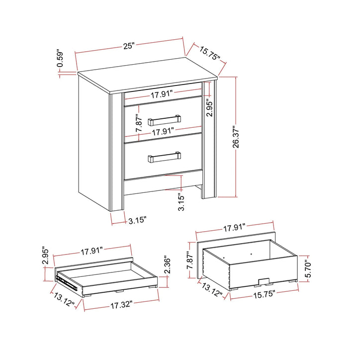 Lorenzo Silver 5-Piece Full Bedroom Set with Glittered Detailing and Speaker on Headboard Default -DTYStore