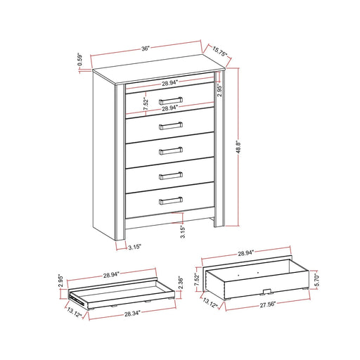 Lorenzo Silver 5-Piece Full Bedroom Set with Glittered Detailing and Speaker on Headboard Default -DTYStore