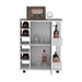 Lothian Bar Cart with Casters, 2-Side Storage Shelves and 6-Wine Bottle Rack Default -DTYStore