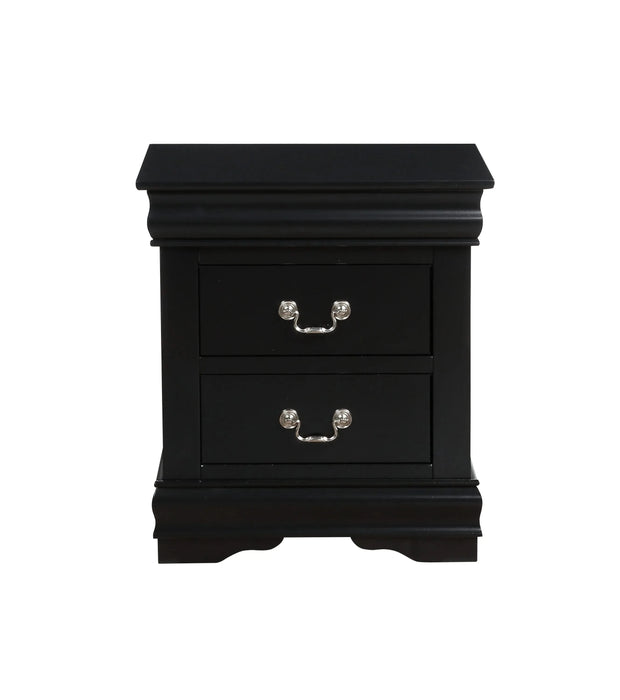 Louis Philippe Black Finish 2PCS Bedroom Set (E. King) Default -DTYStore