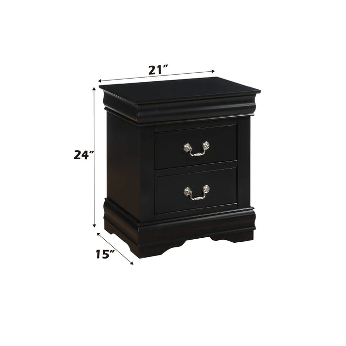 Louis Philippe Black Finish 2PCS Bedroom Set (E. King) Default -DTYStore