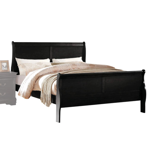 Louis Philippe Black Finish 2PCS Bedroom Set (E. King) Default -DTYStore