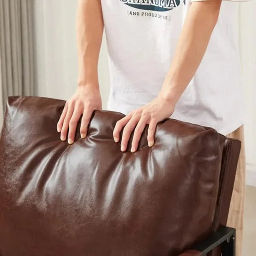 Lounge, living room, office or the reception area PVC leather accent arm chair with Extra thick padded backrest and seat cushion sofa chairs,Non-slip adsorption feet,sturdy metal frame,Brown Default -DTYStore