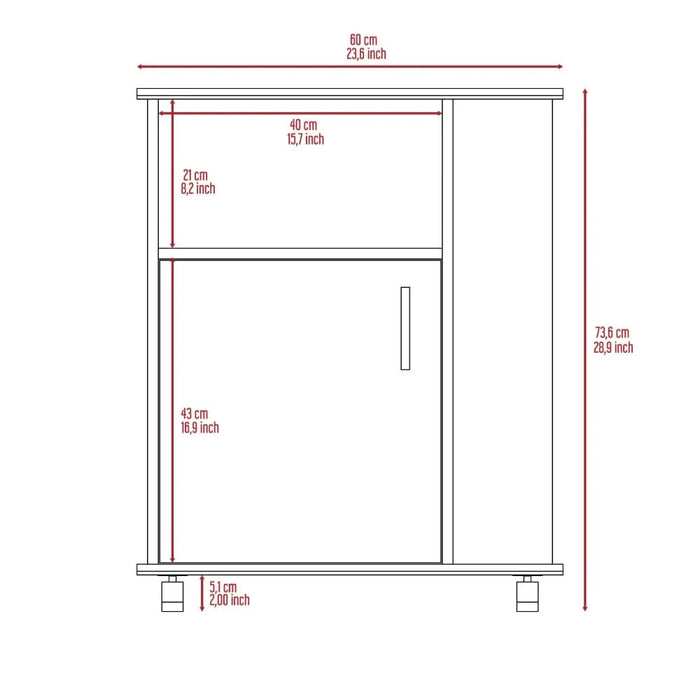 Lower Microwave Pantry 29' H, Single Door Cabinet, One Open Shelf, Three Side Shelves, Black Default -DTYStore