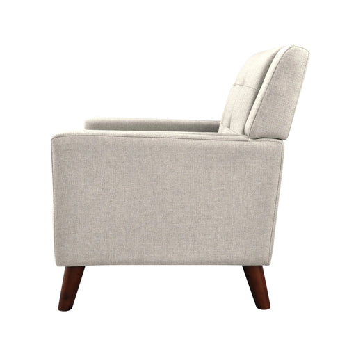 Luminaesque 32.5' Fabric Upholstered Armchair with Tufted Back, Beige Default -DTYStore