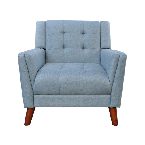 Luminaesque 32.5' Fabric Upholstered Armchair with Tufted Back, Blue Default -DTYStore