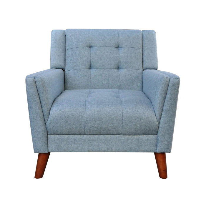 Luminaesque 32.5' Fabric Upholstered Armchair with Tufted Back, Blue Default -DTYStore
