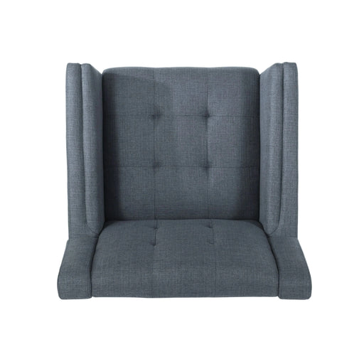 Luminaesque 32.5' Fabric Upholstered Armchair with Tufted Back, Dark Grey Default -DTYStore