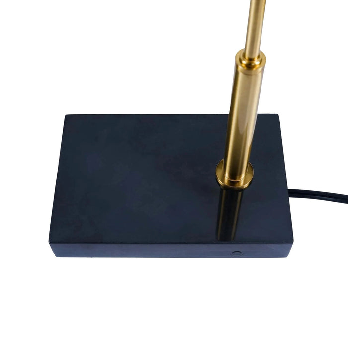 Lumora Table Lamp - High Quality Hotel European Modern Bedside Nightstand Decorative LED Table/Desk Lamp - Black Outer, White Inner, Metal - 15.5 x 5 x 19 inches Default -DTYStore