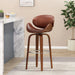 Lumos Mid-Century Modern Upholstered Swivel Barstool, Walnut and Brown Default -DTYStore