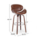 Lumos Mid-Century Modern Upholstered Swivel Barstool, Walnut and Brown Default -DTYStore