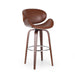 Lumos Mid-Century Modern Upholstered Swivel Barstool, Walnut and Brown Default -DTYStore