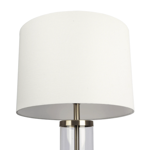 Luna Brushed Nickel Table Lamp with On/Off Switch Clear Glass Body Metal Base Default -DTYStore