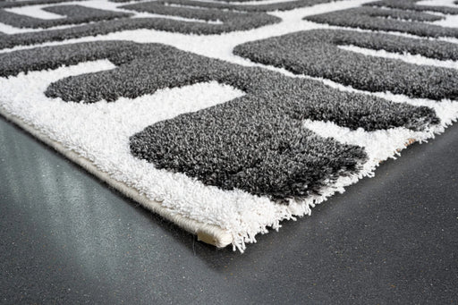 Luna Meara Black and Ivory Recycled Polyester Area Rug Default -DTYStore