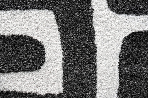 Luna Meara Black and Ivory Recycled Polyester Area Rug Default -DTYStore