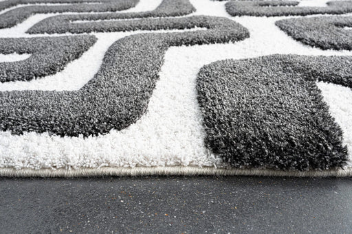 Luna Meara Black and Ivory Recycled Polyester Area Rug Default -DTYStore