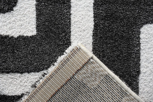Luna Meara Black and Ivory Recycled Polyester Area Rug Default -DTYStore