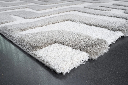 Luna Meara Gray and Ivory Recycled Polyester Area Rug Default -DTYStore