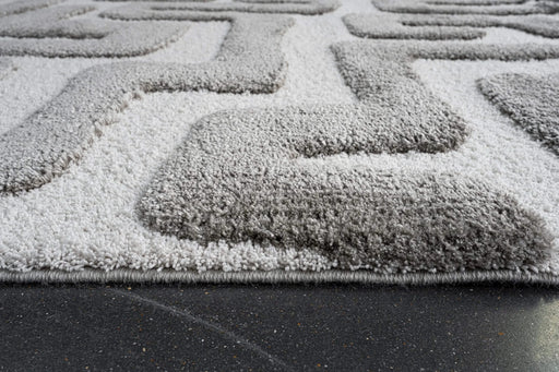 Luna Meara Gray and Ivory Recycled Polyester Area Rug Default -DTYStore