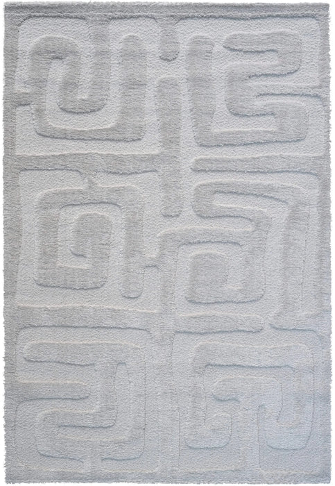 Luna Meara Ivory and White Recycled Polyester Area Rug Default -DTYStore