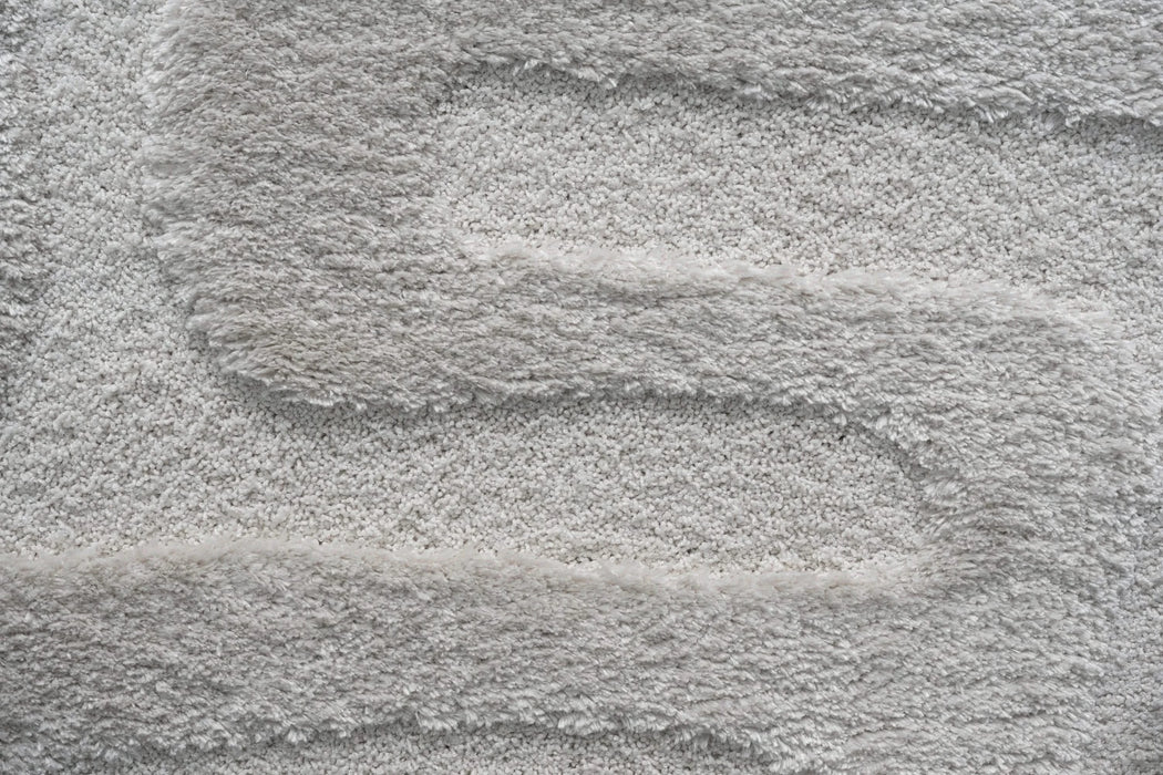 Luna Meara Ivory and White Recycled Polyester Area Rug Default -DTYStore