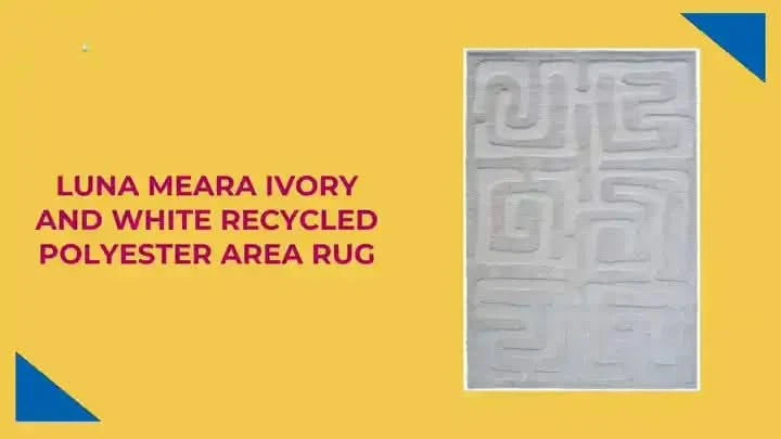 Luna Meara Ivory and White Recycled Polyester Area Rug -DTYStore