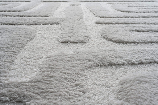 Luna Meara Ivory and White Recycled Polyester Area Rug Default -DTYStore