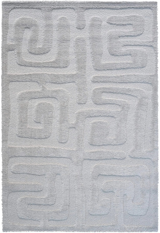 Luna Meara Ivory and White Recycled Polyester Area Rug Default -DTYStore