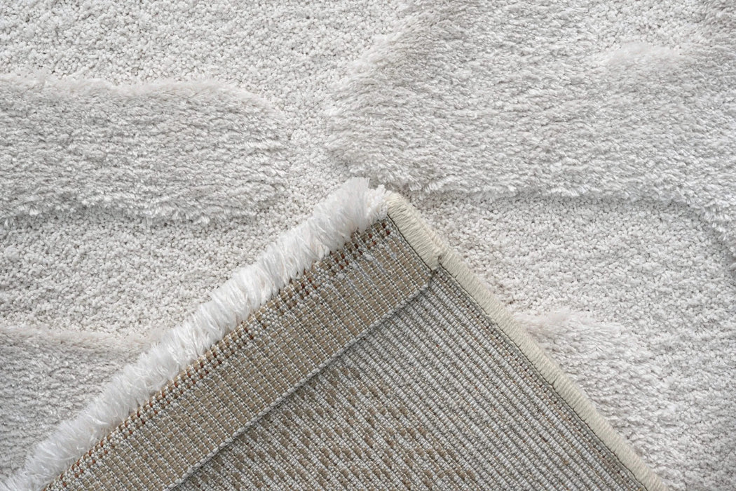 Luna Meara Ivory and White Recycled Polyester Area Rug Default -DTYStore