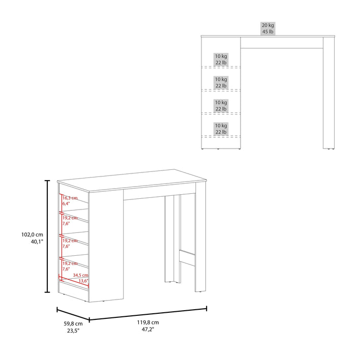 Luna Modern Kitchen Island with Open Storage, Wenge Default -DTYStore