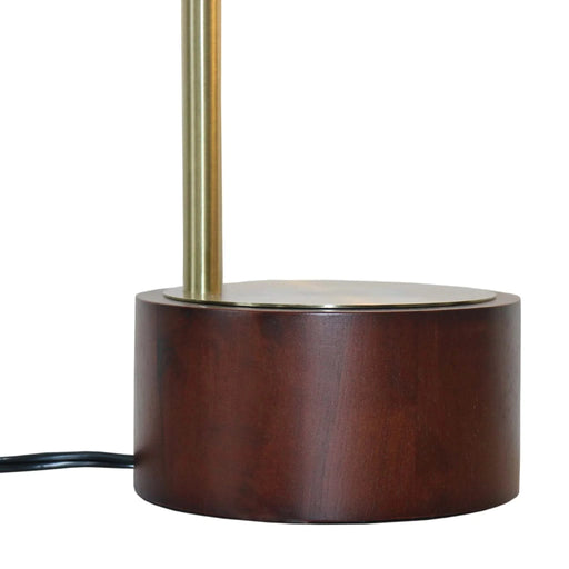 LuxeRay Simple Glass Globe Arched Table Lamp 110V Walnut Base Bronze Stem Default -DTYStore