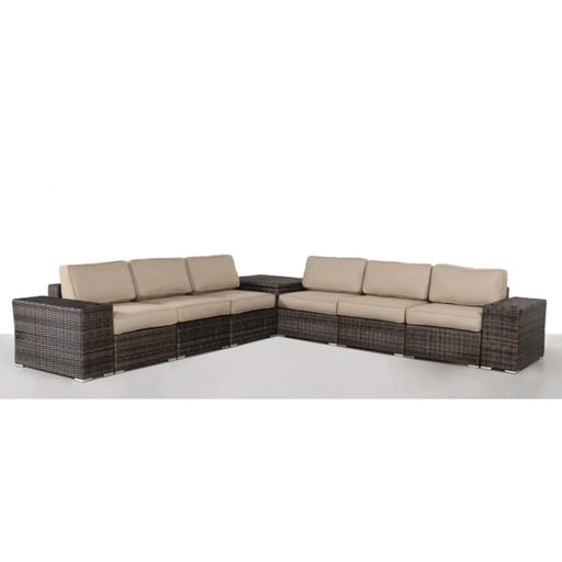 Luxurious Fully Assembled 6-Piece Wicker Patio Seating Group with Cushions in Espresso HDPE Wicker Default -DTYStore