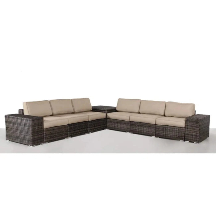 Luxurious Fully Assembled 6-Piece Wicker Patio Seating Group with Cushions in Espresso HDPE Wicker Default -DTYStore