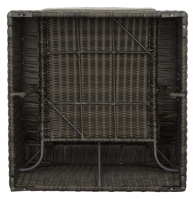 Luxurious Outdoor Lounge Chair - Thick Cushioning, Plush Seat - Beige Seating, Brown Wicker - Stain, Sun, and Weather-Resistant - Rust-Resistant Aluminum Frame Default -DTYStore