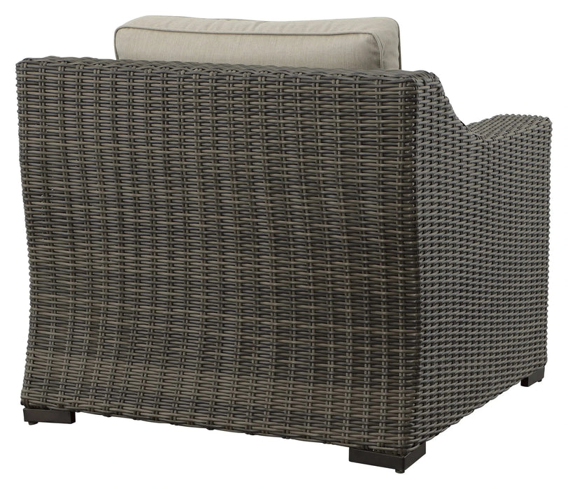 Luxurious Outdoor Lounge Chair - Thick Cushioning, Plush Seat - Beige Seating, Brown Wicker - Stain, Sun, and Weather-Resistant - Rust-Resistant Aluminum Frame Default -DTYStore