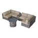 Luxurious Patio 8-Piece Sectional Set with Fire Pit and Durable Grey Wicker Cushions Default -DTYStore