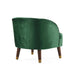 Luxurious Upholstered Barrel Accent Chair with Wooden Legs in Emerald Velvet Default -DTYStore