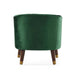 Luxurious Upholstered Barrel Accent Chair with Wooden Legs in Emerald Velvet Default -DTYStore