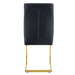 Luxurious and minimalist chair covers, 2 high elasticity dining chairs, black PU material, metal gold arched legs. Default -DTYStore