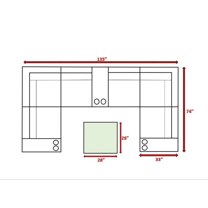 Luxury 12-Piece Sectional Seating Group with Cushions, Brown HDPE Wicker, Fully Assembled Default -DTYStore