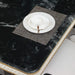 Luxury Modern 78.7in Black Dining Table with Faux Marble Top and Dual Circle Base Default -DTYStore