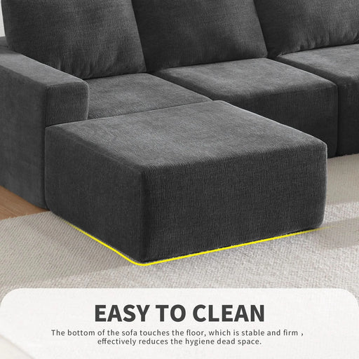 Luxury Modular U Shaped Sectional Sofa with Ottomans, Cloud Chenille, Deep Seat, No Assembly Required, 110*72' Default -DTYStore